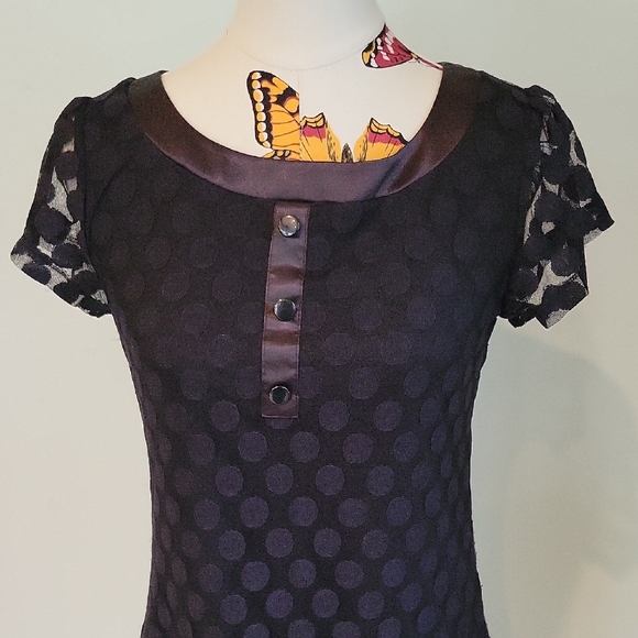 Enfocus Studio Black and White Sheath Mini Dress Short Sleeve - Picture 8 of 10